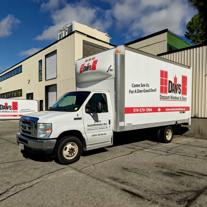 dans struck 1x1 Window & Door Installation in Kitchener Delivery Truck